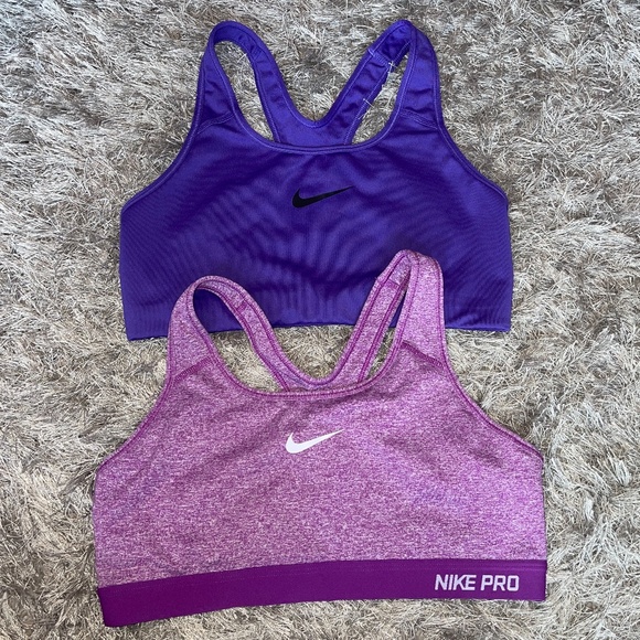 Nike Other - Nike Pro Dri-Fit Bundle of 2 Purple Sports Bra Size Large